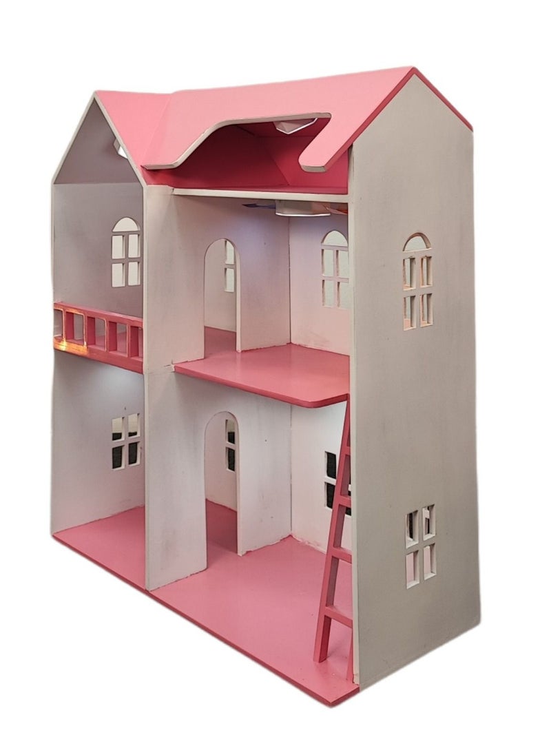 Generic Princess Wooden Dollhouse 4 rooms (fit Barbie doll)  - Image 3