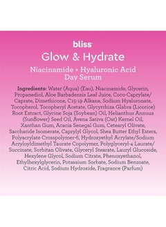 BLISS Glow & Hydrate Hyaluronic Acid Day Facial Serum | Improves Dullness and Hydrates Skin for Glowing Radiance | Clean | Paraben Free | Cruelty-Free | Vegan | 1 oz  - Image 4