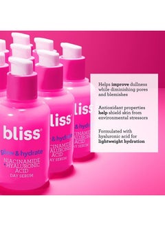 BLISS Glow & Hydrate Hyaluronic Acid Day Facial Serum | Improves Dullness and Hydrates Skin for Glowing Radiance | Clean | Paraben Free | Cruelty-Free | Vegan | 1 oz  - Image 2