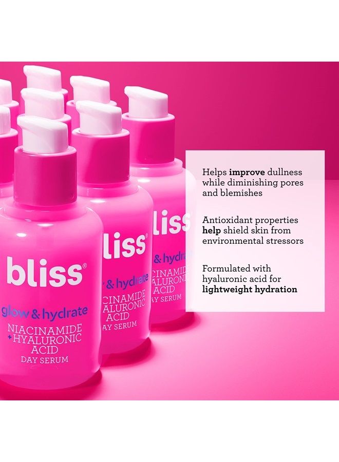 BLISS Glow & Hydrate Hyaluronic Acid Day Facial Serum | Improves Dullness and Hydrates Skin for Glowing Radiance | Clean | Paraben Free | Cruelty-Free | Vegan | 1 oz - Image 2