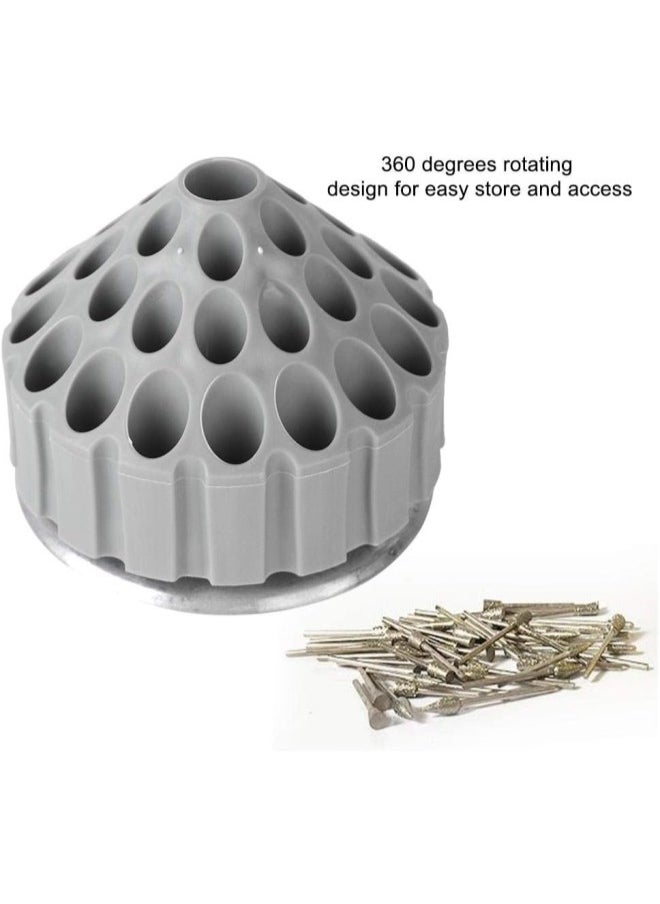 WYBOT - Rotatable Bur Holder Drill Bit Tap Stand Bit and Socket Organizer Set -Grinding Carving Tools Organizer Box Tap Organizer Rotatable Organizer Box for Jewelry Making Tool (Section C) - Image 1