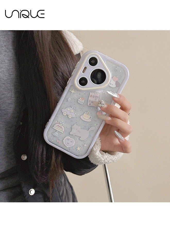 Unique For Huawei Pura 70 Pro Phone Case - Animal Paradise Phone Case - Lilac Phone Case - Stylish and Simple Phone Case - TPU Drop Protection - Image 1