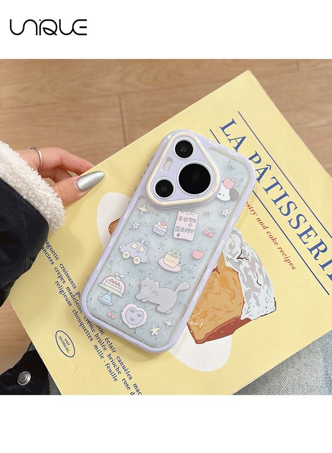 Unique For Huawei Pura 70 Pro Phone Case - Animal Paradise Phone Case - Lilac Phone Case - Stylish and Simple Phone Case - TPU Drop Protection - Image 3