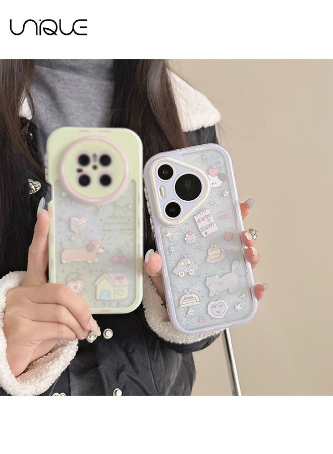 Unique For Huawei Pura 70 Pro Phone Case - Animal Paradise Phone Case - Lilac Phone Case - Stylish and Simple Phone Case - TPU Drop Protection - Image 4
