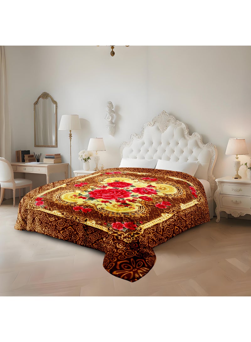 بطانية راشيل مزدوجة الطبقات 200×240 سم، ناعمة للغاية، دافئة وخفيفة الوزن - مضادة للحساسية، مناسبة لجميع المواسم للاستخدام المنزلي والفندقي