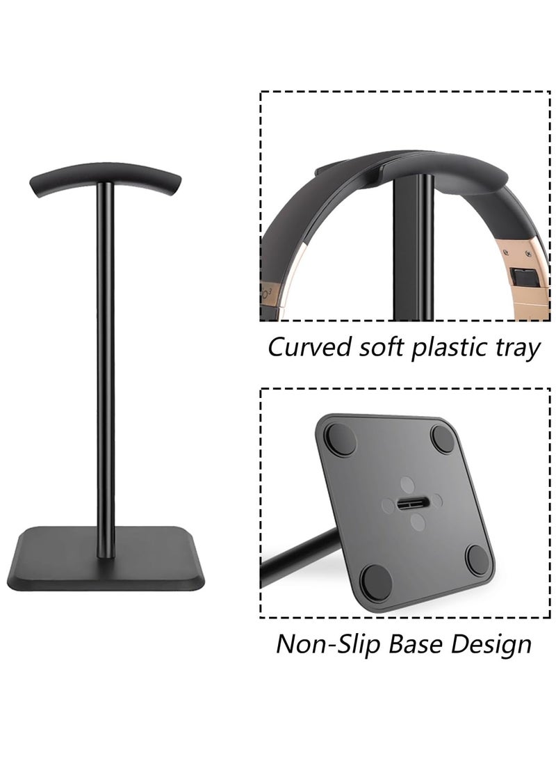 Headphone Stand, Universal Headset Display Rack Aluminum Holder with Flexible Headrest Gaming Headset Stand Earphone Stand for All Headphones Size - Image 4