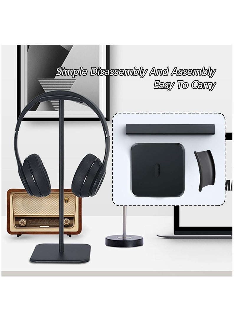 Headphone Stand, Universal Headset Display Rack Aluminum Holder with Flexible Headrest Gaming Headset Stand Earphone Stand for All Headphones Size - Image 5
