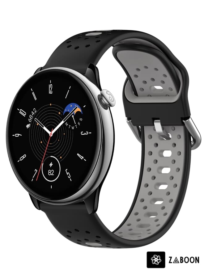 Zaboon Amazfit GTR Mini 20mm Breathable Two-Color Silicone Watch Band - Image 1