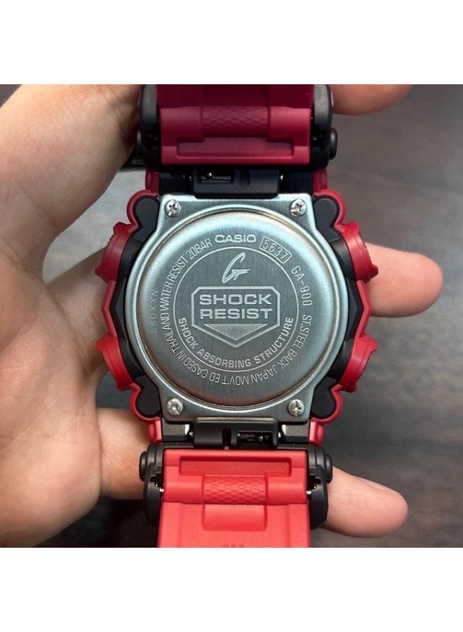 CASIO G-SHOCK GA-900-4ADR Analog-Digital Men’s Watch, Shock Resistant, 200M Water Resistant, Red Resin Strap - Image 5