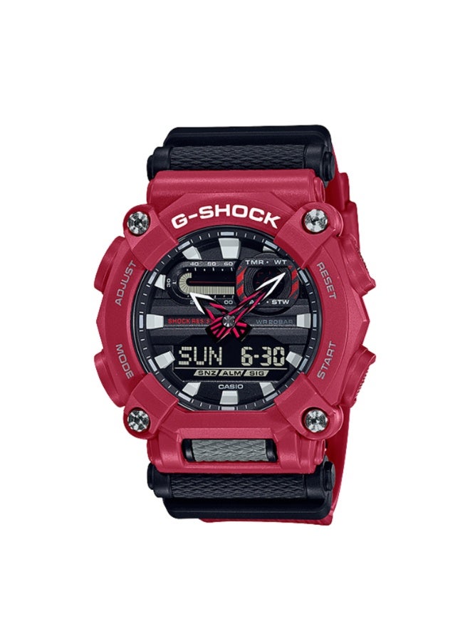 CASIO G-SHOCK GA-900-4ADR Analog-Digital Men’s Watch, Shock Resistant, 200M Water Resistant, Red Resin Strap - Image 1