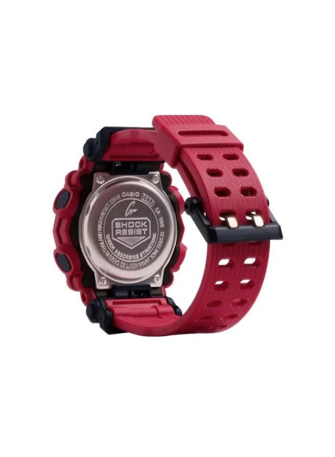 CASIO G-SHOCK GA-900-4ADR Analog-Digital Men’s Watch, Shock Resistant, 200M Water Resistant, Red Resin Strap - Image 3
