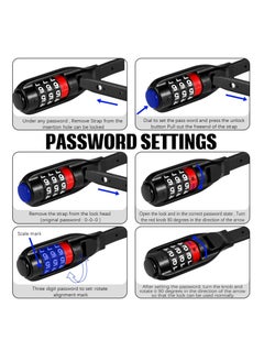 SYOSI Bicycle Zip Tie Lock Multifunctional Adjustable Bicycle Lock 3-Digit Key/with Password for Bikes Luggage Skis Lockers and Doors  - Image 3