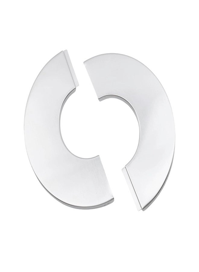 Tsnamay شفة تسنامي المنقسمة على الحائط، قطعتان، صفيحة دائرية من الفولاذ المقاوم للصدأ 304 لأنابيب بقطر 2.36 بوصة/60 مم، فضية - Image 3