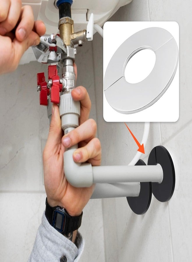 Tsnamay شفة تسنامي المنقسمة على الحائط، قطعتان، صفيحة دائرية من الفولاذ المقاوم للصدأ 304 لأنابيب بقطر 2.36 بوصة/60 مم، فضية - Image 5