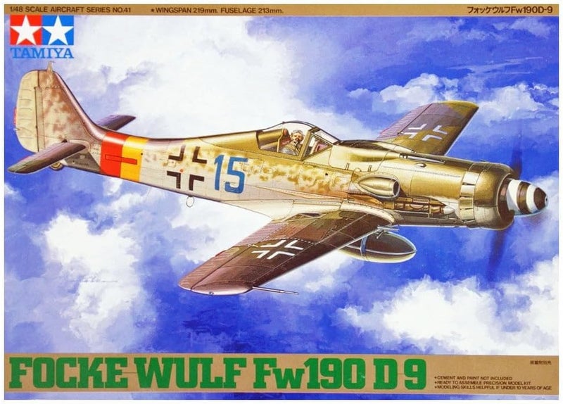 Tamiya 1/48 Scale Focke Wulf Fw190 D-9 Model Kit - Image 1