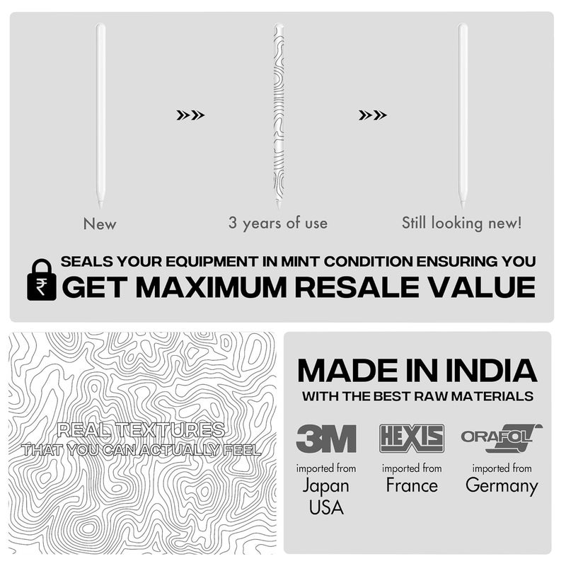 Capes ملصقات تغليف متوافقة مع قلم آيباد الجيل الثاني | تغليف فينيل 3M مقاوم للخدوش ودائم | ليس حافظة | متوافق مع الشحن اللاسلكي | إعصار - Image 5