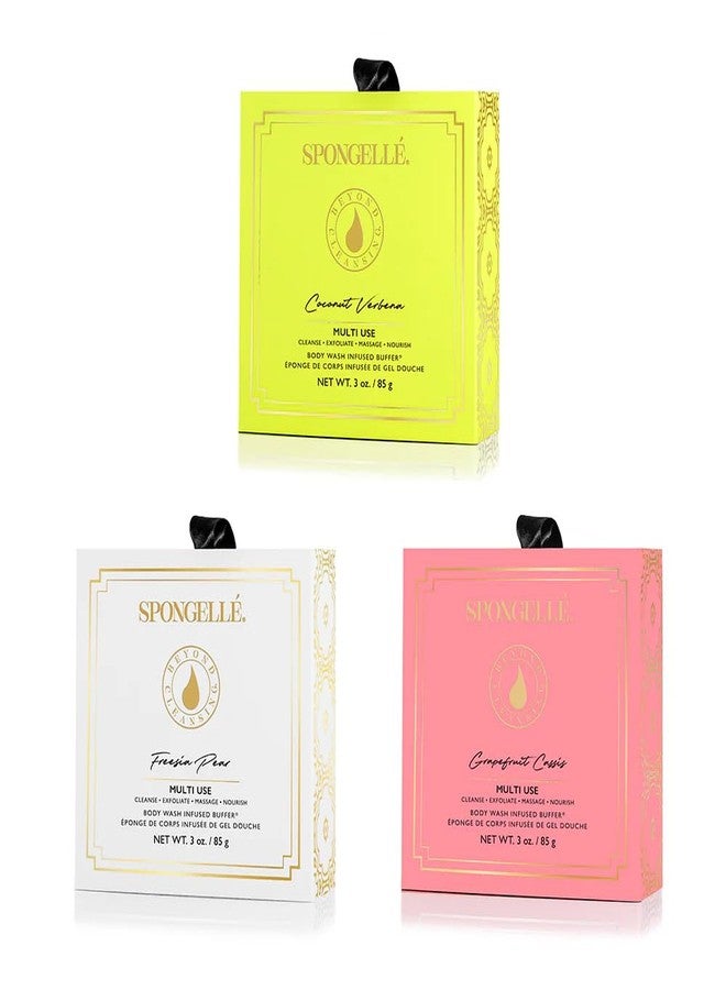 SPONGELLÉ Spongelle Wild Flower Buffer Body Scrubber with Box | Bath & Shower Loofah for Women | Exfoliator with Body Wash Infused | 14+ uses (Coconut Verbena, Grapefruit Cassis, Freesia Pear) - Image 1