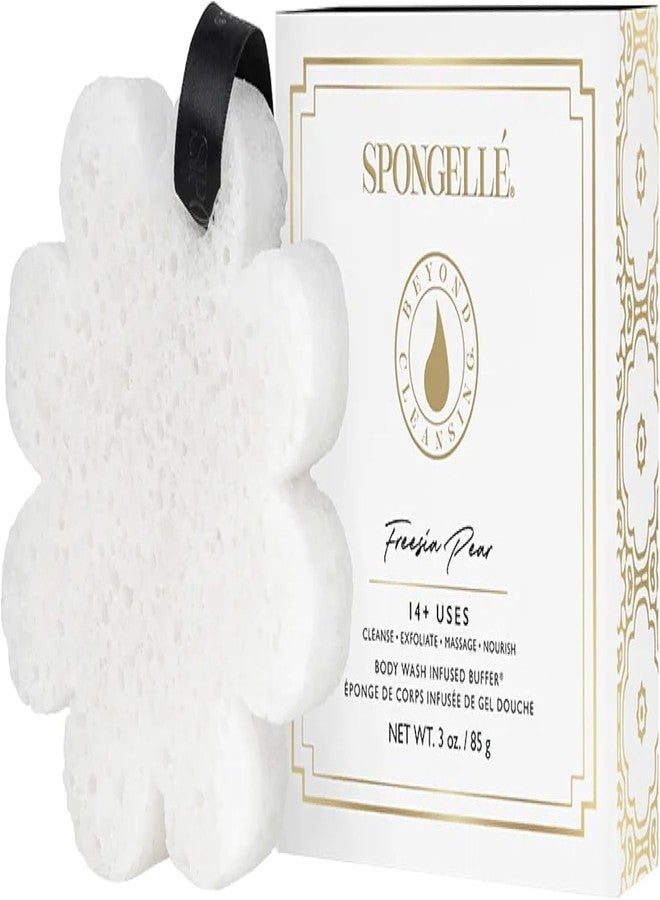 SPONGELLÉ Spongelle Wild Flower Buffer Body Scrubber with Box | Bath & Shower Loofah for Women | Exfoliator with Body Wash Infused | 14+ uses (Coconut Verbena, Grapefruit Cassis, Freesia Pear) - Image 4