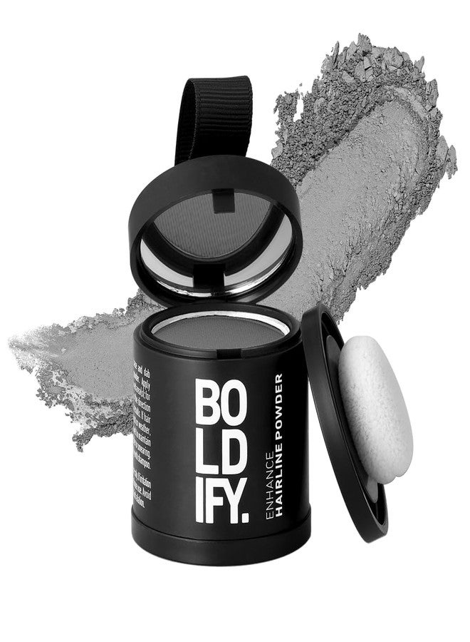BOLDIFY Hairline Powder (LARGE, 10g) - Root Touch Up Hair Color for Gray Coverage - Bald Spot Concealing Hair Powder for Women & Men - 48-Hour Stain-Proof - Gray - Image 1