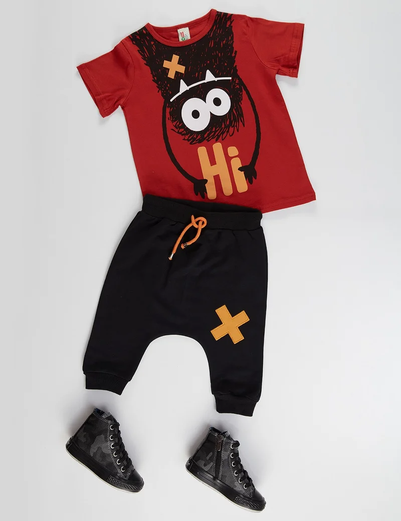 Denokids Hi Ponçik Boy Shorts Set