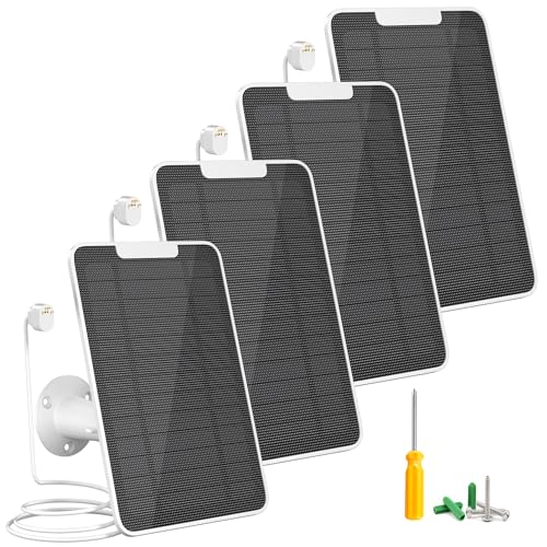 fohoa Premium Solar Panel for Google Nest Camera 5W Camera Solar Panel Power for Google Nest Cam Outdoor Indoor Battery Version Special Made for Google Nest Cam IP65 Waterproof w 13ft Cable 4 Pack - Image 1