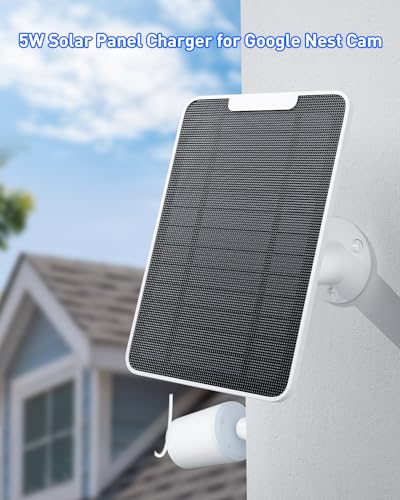 fohoa Premium Solar Panel for Google Nest Camera 5W Camera Solar Panel Power for Google Nest Cam Outdoor Indoor Battery Version Special Made for Google Nest Cam IP65 Waterproof w 13ft Cable 4 Pack - Image 3