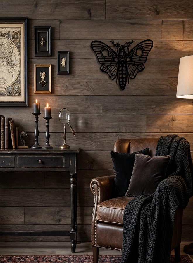 WOPARTY Gothic Metal Death Head Moth Wall Art, Black Silhouette Decor, 13.78 x 8 inch, Indoor Outdoor Hanging Decoration for Bedroom Living Room Office Garden - Image 5