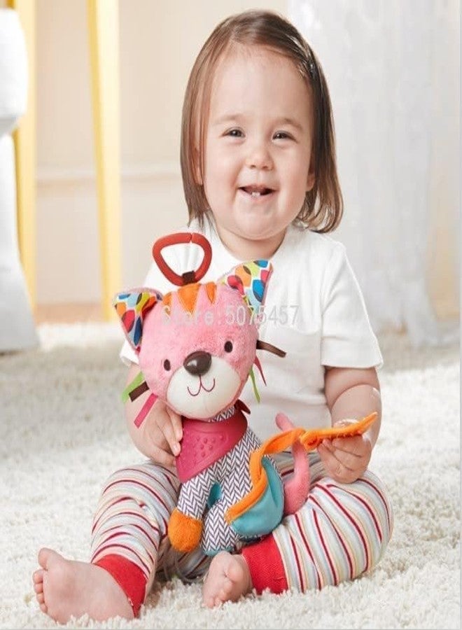 FabeKee My First Baby Toy,Soft Hanging Crinkle Squeaky Dangling Toy Car Seat Stroller Toys with Plush Animal C-Clip Ring for Infant Babies Boys and Girls (Self) - Image 2