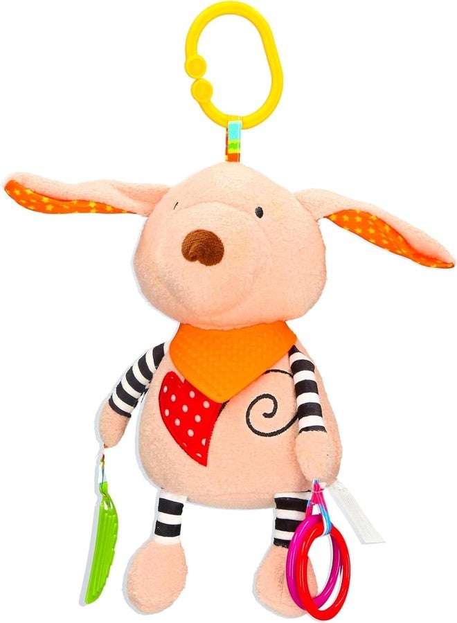 FabeKee My First Baby Toy,Soft Hanging Crinkle Squeaky Dangling Toy Car Seat Stroller Toys with Plush Animal C-Clip Ring for Infant Babies Boys and Girls (Self) - Image 1