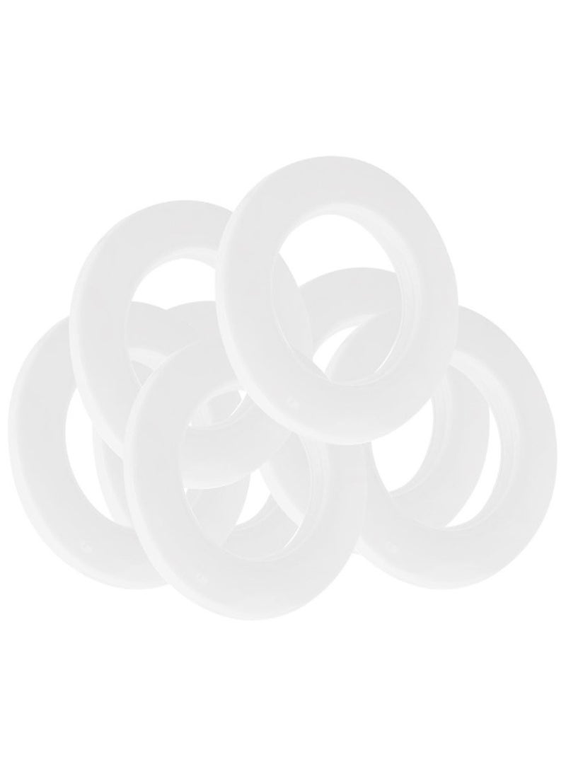 AL WADI FURNITURE AWF Al Wadi Furniture Pack of 20 White Curtain Grommets Round Plastic Curtain Eyelet Rings with nano-scale silencer ring, DIY Rings for Window Curtain, Shower Curtain, Locker Room Door Curtain  - Image 5