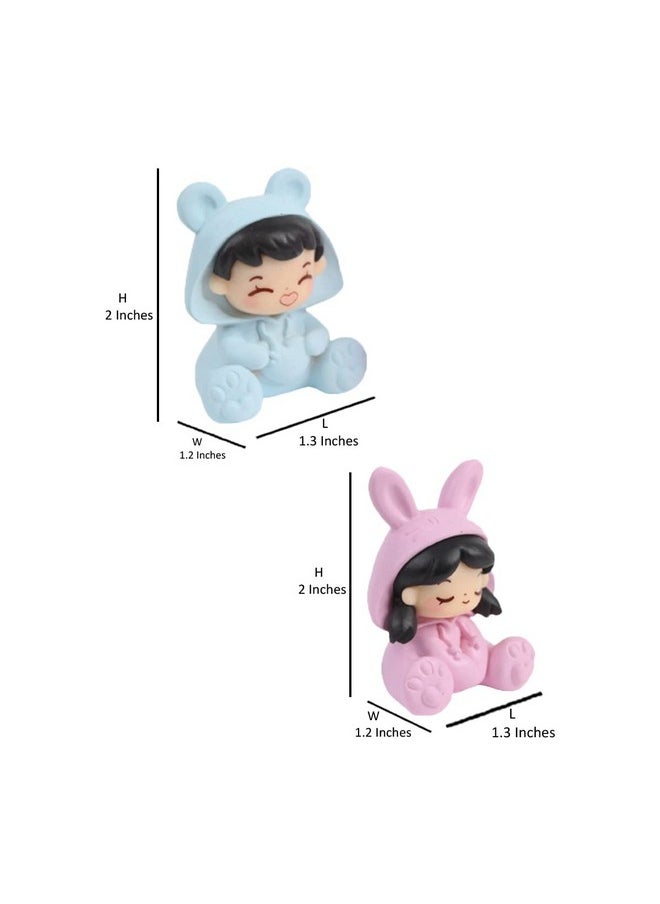 Wonderland - Wonderland Pajama Couple |Miniature Toys | Tiny Toys |Mini Collectibles |Small Figures | Miniature Dollhouse| Miniature Fairy Garden Accessories| Unique Gifts | Height 1.8 Inches - Image 1