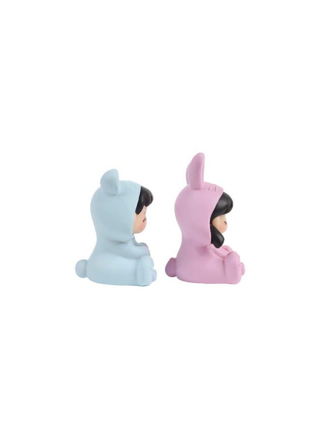 Wonderland - Wonderland Pajama Couple |Miniature Toys | Tiny Toys |Mini Collectibles |Small Figures | Miniature Dollhouse| Miniature Fairy Garden Accessories| Unique Gifts | Height 1.8 Inches - Image 1