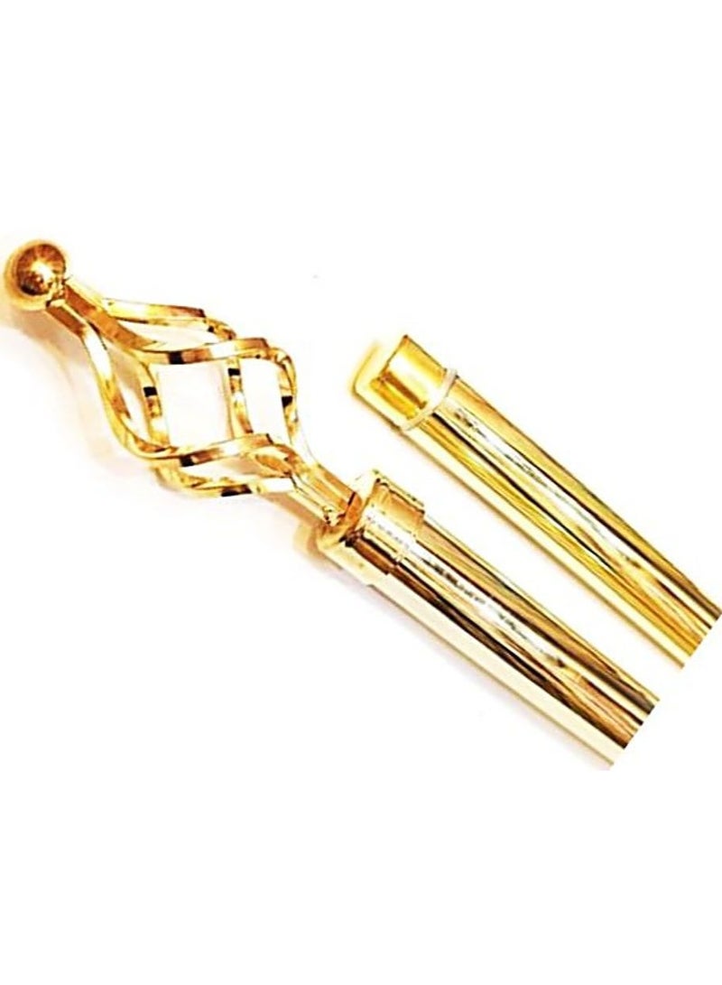 AL WADI FURNITURE Set of 2 Roman Pole Style Heavy Duty Luxury Extendable Curtain Rods, Metal Single Rods Finials Decorative End Window Treatment Rods Drapery Rods (GOLD, 150 – 300 cm) - Image 3