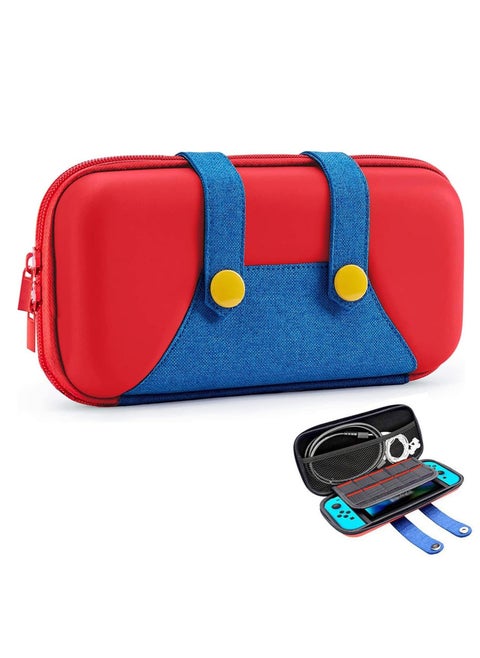 Carry Case Compatible with Switch, Portable Travel Flip Case with 10 Game Card Storage Pockets for Nintendo Switch Accessories and Games