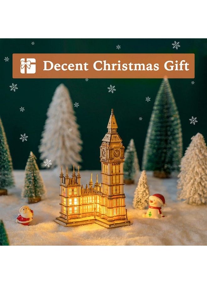 Robotime 3D Puzzle For Adults Wooden Craft Kits For Teens Diy Construction Model Kit With Led Light To Build Educational Big Ben Set Toys Birthday Gifts  - Image 3