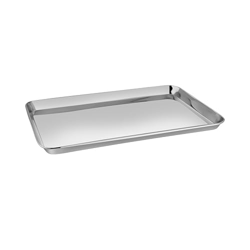 Embassy Stainless Steel Rectangle Deep Tray | 37x25 cm (L x B) | Serving Tray for Kitchen | Food Tray for Parties, Catering, Dining, Baking & Everyday Use | Dishwasher Safe & Easy to Clean - Image 1