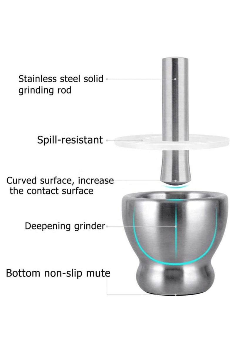 Tradeo Stainless Steel Spice Grinder Pill Crusher with Lid for Crushing Grinding Ergonomic Design with Comfy Grip,Grind all kind of herbs and spicec - Image 3
