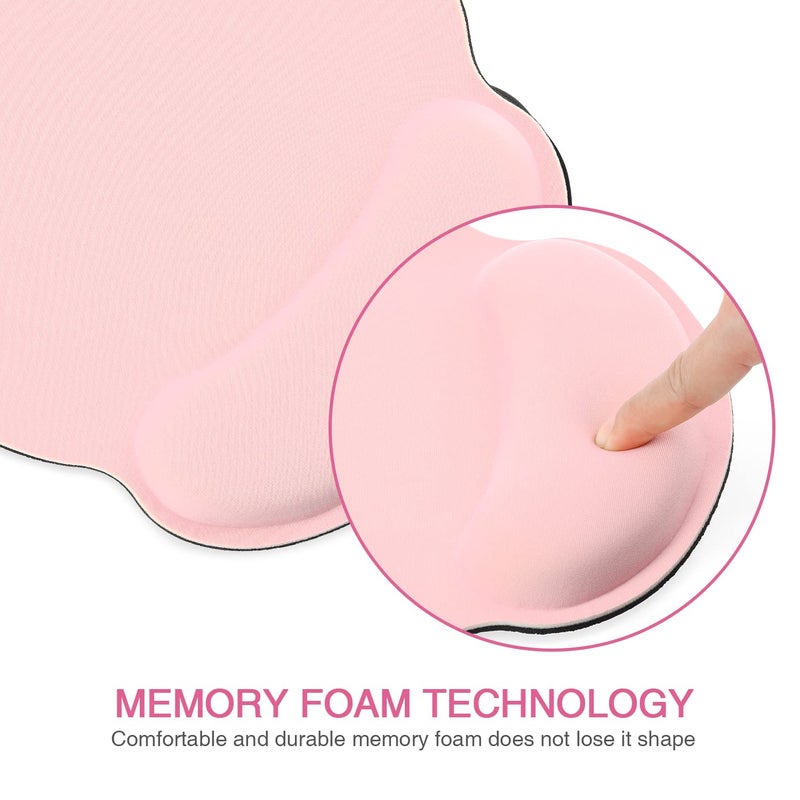 Rii Ergonomic Office Mouse Pad with Wrist Support Gel Mouse Pad with Wrist Rest,Gaming Desktop Mouse Pad for Laptop,with Non-Slip Rubber Base, 9 x 10 in (Pink) - Image 3