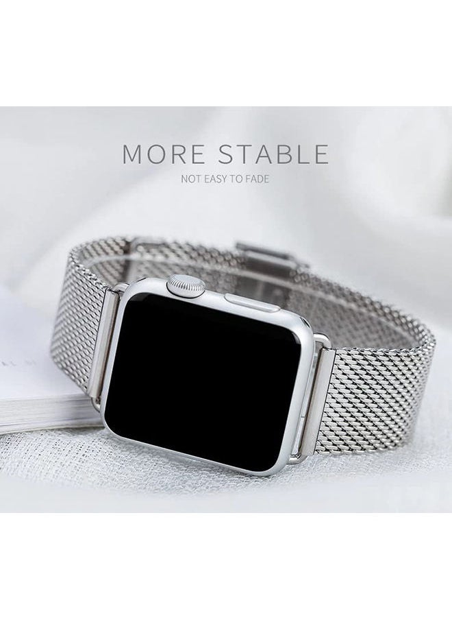 O Ozone - Milanese Bands For Apple Watch Series 10 | Ultra 2 | 8 Ultra | 9 | 8 | 7 | 6, 49/46/45/44/42mm , Stainless Steel Loop Replacement Wristband- Rose Gold - Image 1
