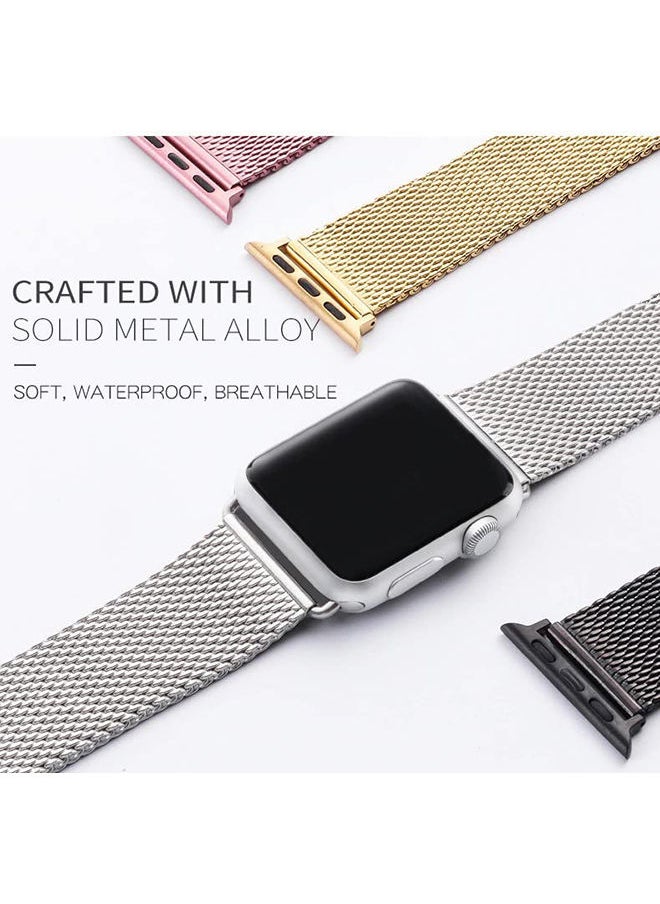O Ozone - Milanese Bands For Apple Watch Series 10 | Ultra 2 | 8 Ultra | 9 | 8 | 7 | 6, 49/46/45/44/42mm , Stainless Steel Loop Replacement Wristband- Rose Gold - Image 1