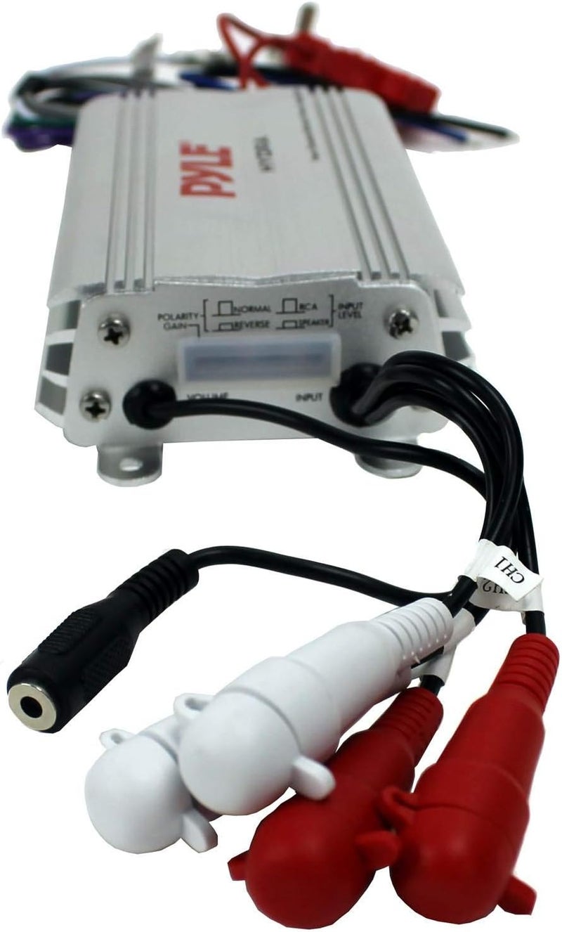 Pyle 400W 4-Channel Hydra Marine Micro Amplifier - Waterproof - RCA Input - 3.5mm Jack - MP3 - Soft Turn On/Off - Volume Gain Level Remote Control - Power Protection - PLMRMP3A - Image 3