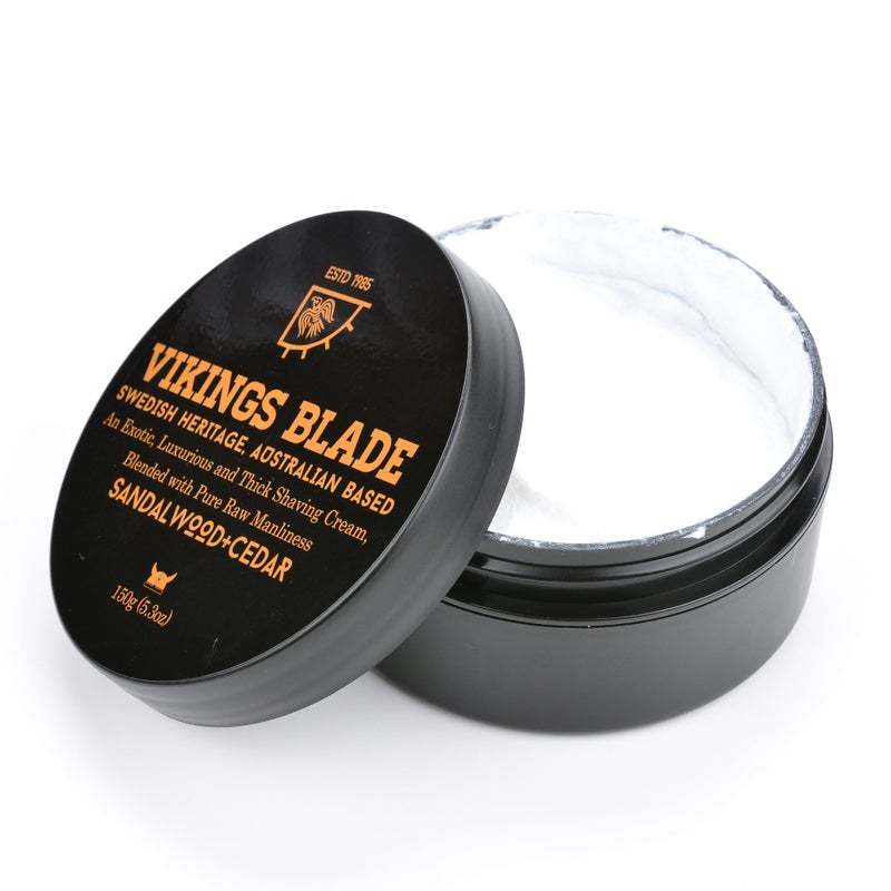 VIKINGS BLADE Luxury Shaving Cream, Sandalwood & Western Red Cedar, Silky Buttery Smooth, Surfactant Base. Refreshing, Clean, Close, FOAMING Shave Cream - Image 4