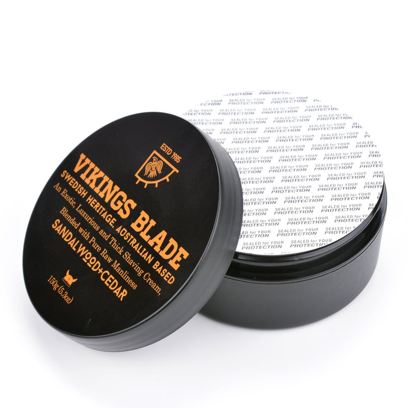 VIKINGS BLADE Luxury Shaving Cream, Sandalwood & Western Red Cedar, Silky Buttery Smooth, Surfactant Base. Refreshing, Clean, Close, FOAMING Shave Cream - Image 3