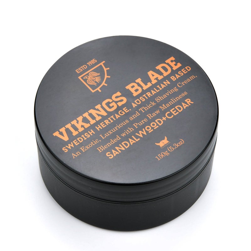 VIKINGS BLADE Luxury Shaving Cream, Sandalwood & Western Red Cedar, Silky Buttery Smooth, Surfactant Base. Refreshing, Clean, Close, FOAMING Shave Cream - Image 1