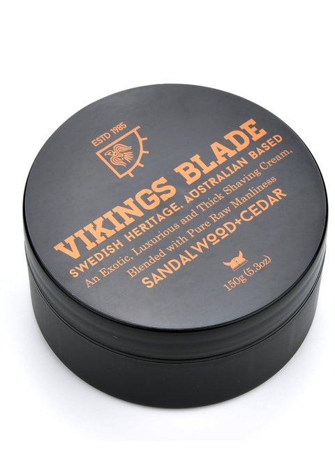 VIKINGS BLADE Luxury Shaving Cream, Sandalwood & Western Red Cedar, Silky Buttery Smooth, Surfactant Base. Refreshing, Clean, Close, FOAMING Shave Cream