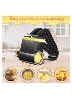 Excefore Cheese Grater Rotary Manual Handheld Cheese Grater, with Stainless Steel Drum for Grating Hard Cheese Chocolate Nuts Kitchen Tool  - Image 4
