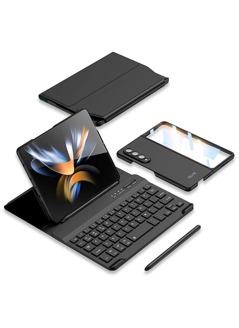 Raxoom Samsung Galaxy Z Fold 4 Case,Screen Protector Keyboard Leather Case Stylus+Pen Slot Phone Office Kit,Folding Phone Cover - Image 1