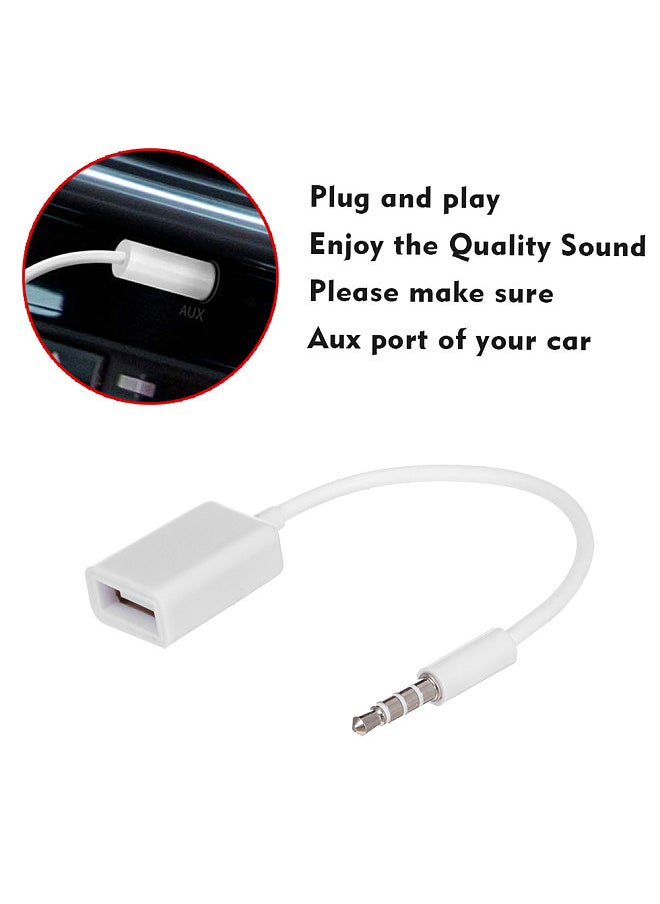Generic USB Aux Audio Cable Adapter, 3.5mm Male Jack Plug to 2.0 Female Car Converter Cord, with OTG Cable Decode Function  - Image 2