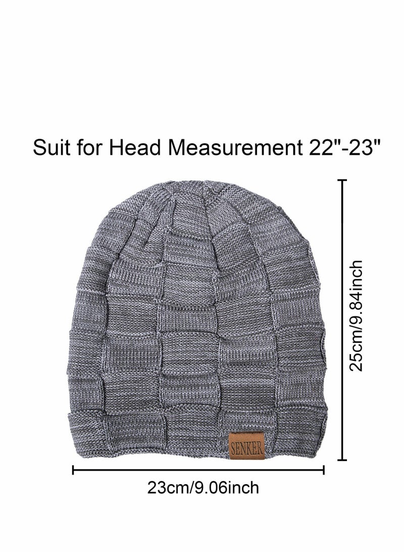 SYOSI 2 Pack Slouchy Beanie Winter Hats for Men and Women, Thick Warm Oversized Knit Cap - Image 5