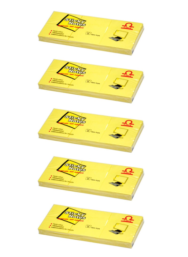 Libra Sticky Notes Pastel Yellow – 3x40mmx50mm/3x1.5in×2in (6 Pads) - Image 2